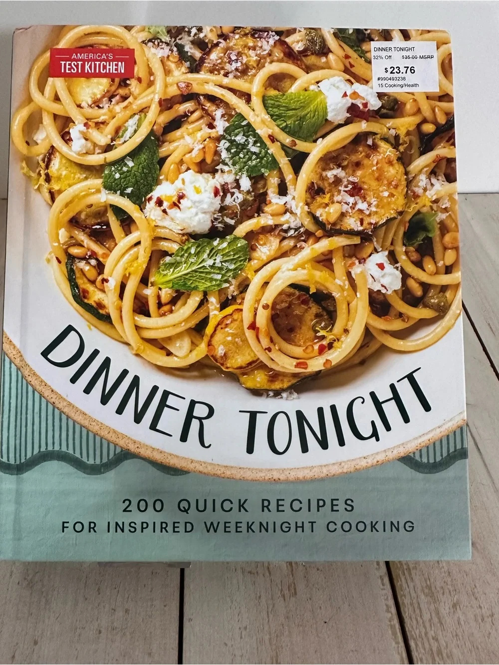 Dinner Tonight Cookbook - hard back book 422 pages wide variety of recipes.
